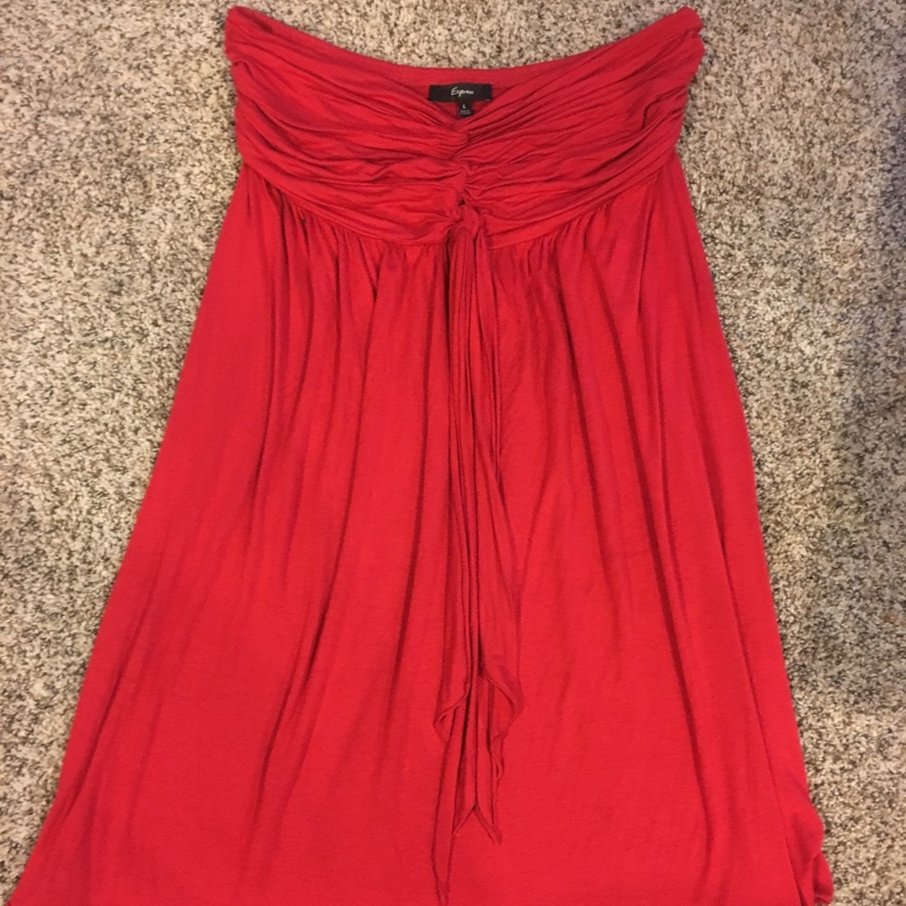 Dress red express sz L strapless